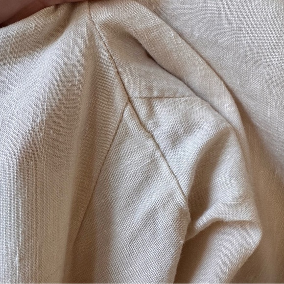 Theory Beige Neutral Linen-Virgin Wool blend straight leg pants size 10 - Picture 7 of 10